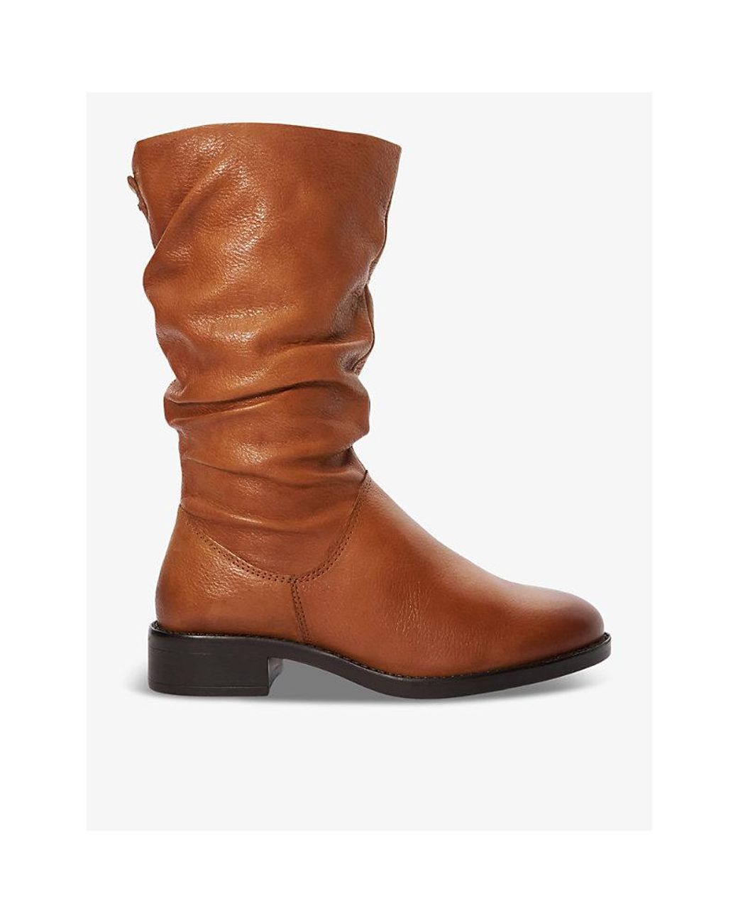 Dune Tyling Ruched Calf length Leather Boots in Brown Lyst Canada