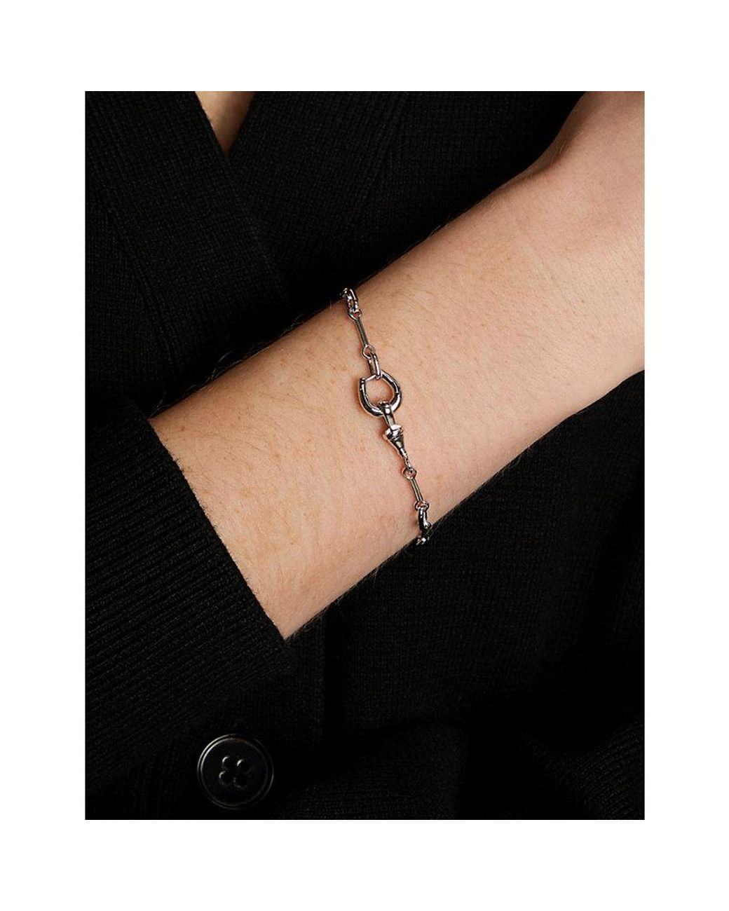 Astrid & Miyu White Link Hardware-Plated Brass Chain Bracelet