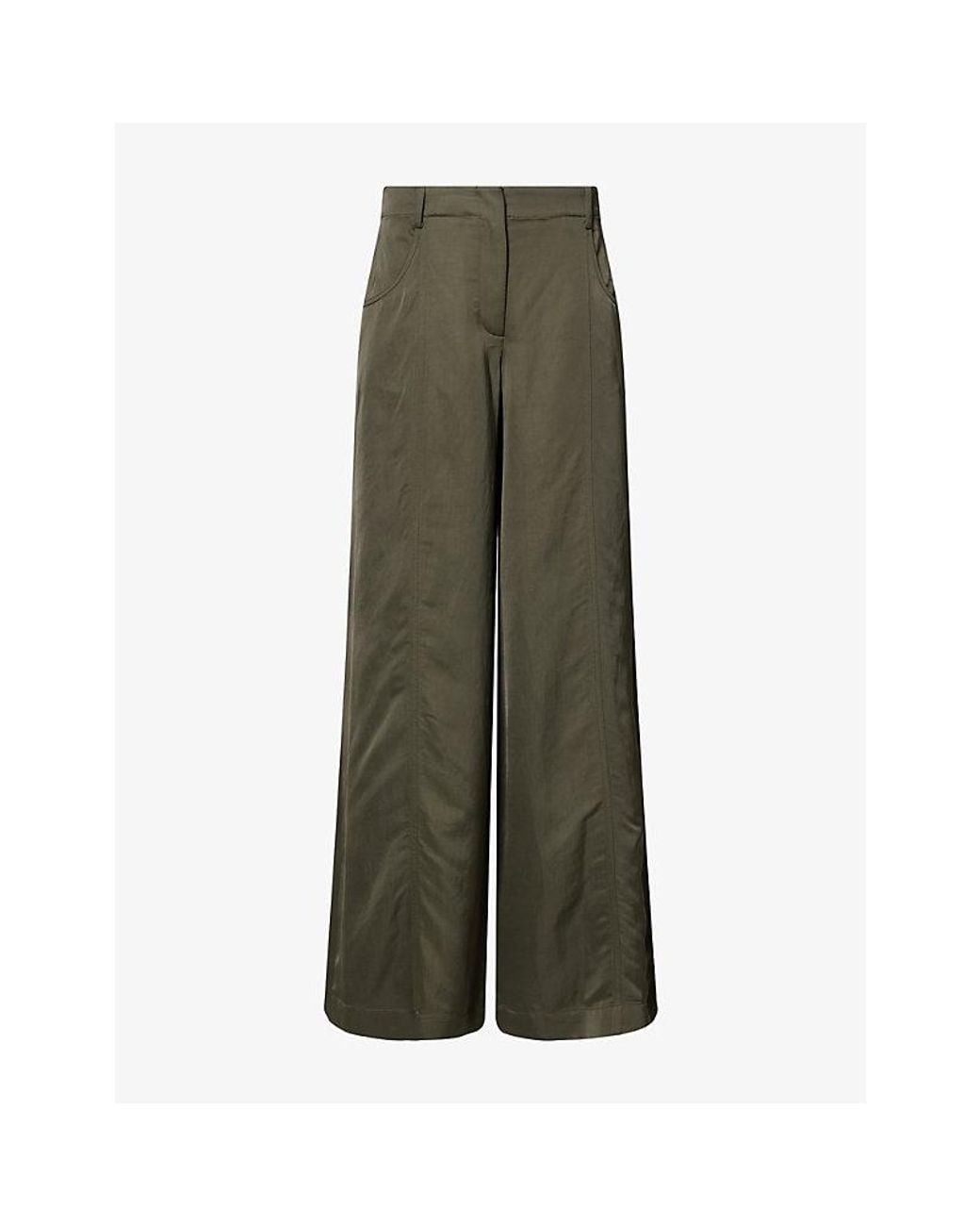 Twp Green Demi Wide-Leg Linen-Blend Trousers