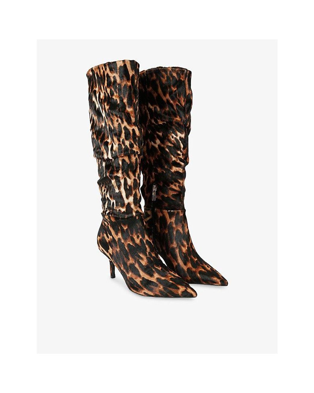 Carvela Kurt Geiger Black Spirit Slouch Leather Heeled Knee-High Boots