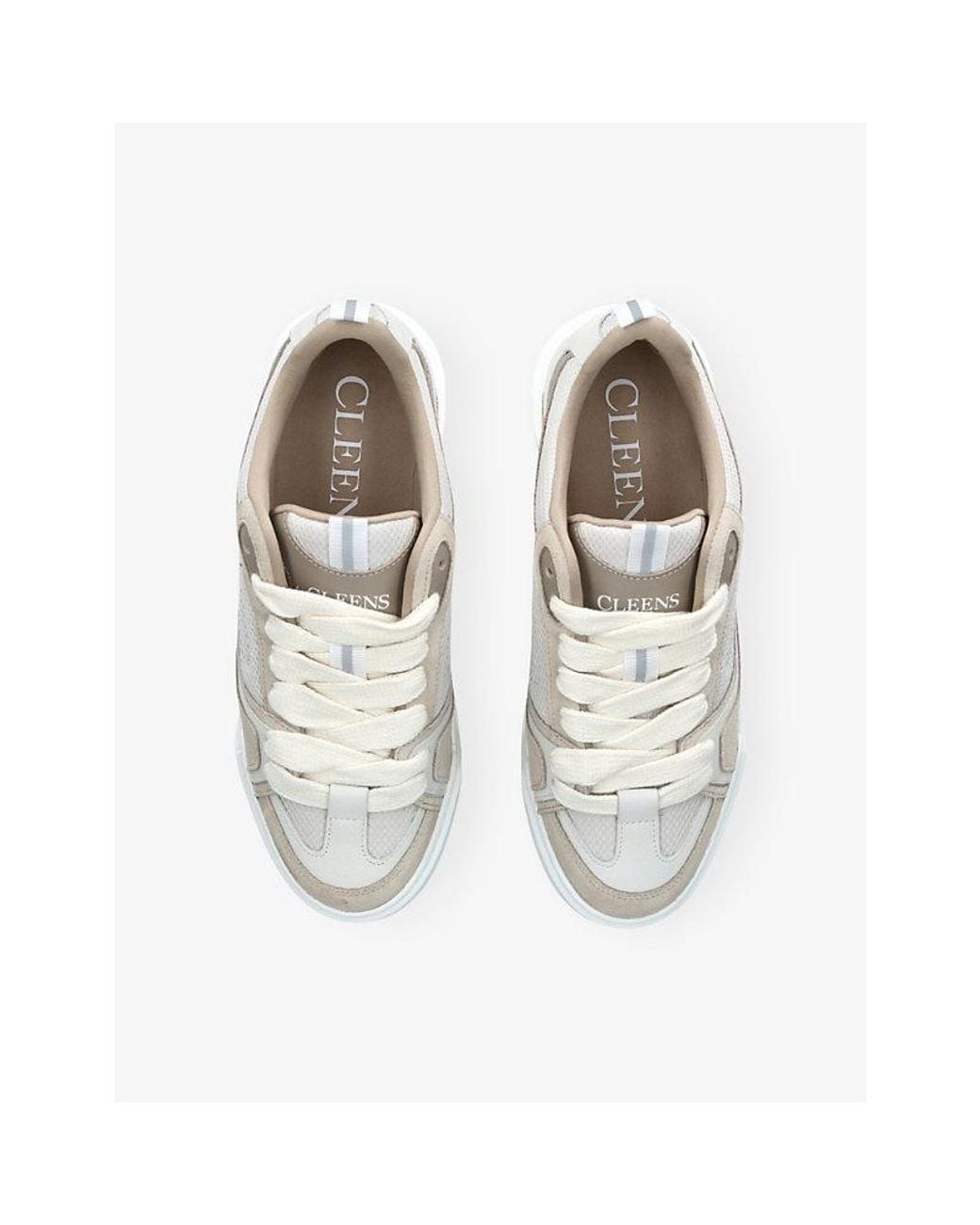 Cleens White Essential Suede And Mesh Trainers for men