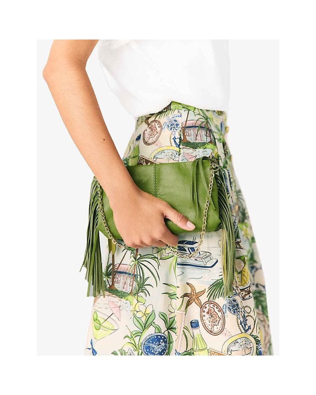 Maje Green Miss M Leather Pouch Bag
