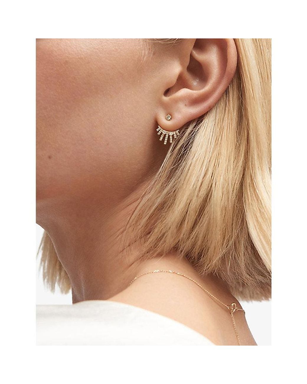 Astley Clarke Metallic Rising Sun 14Ct- And 0.375Ct Diamond Jacket Stud Earrings