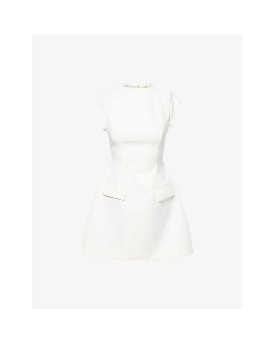 Odd Muse White High-Neck Cap-Sleeve Woven Mini Dress
