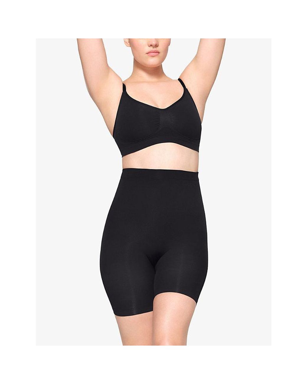 Skims Black Sculpt Fitted Stretch-Woven Shorts