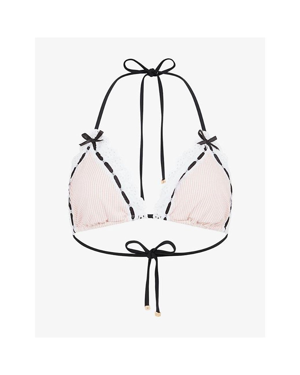 Agent Provocateur White Miffy Triangle Bikini Top