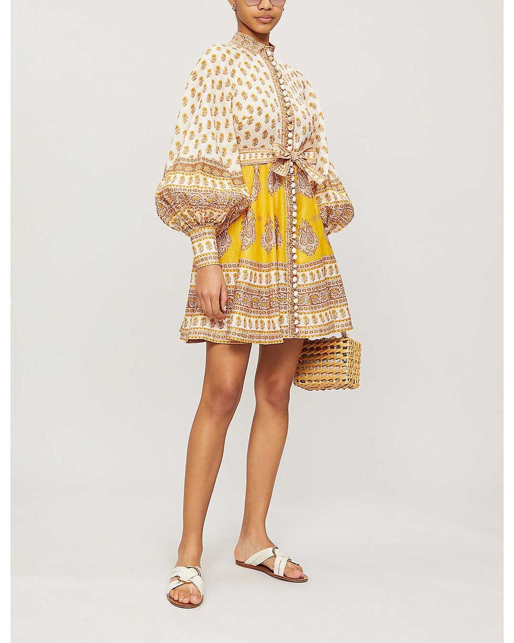 zimmermann bonita lace up mini dress Zimmermann | Dresses | Zimmermann Bonita Lace Up Linen Floral Mini Dress  Size Au Us 6