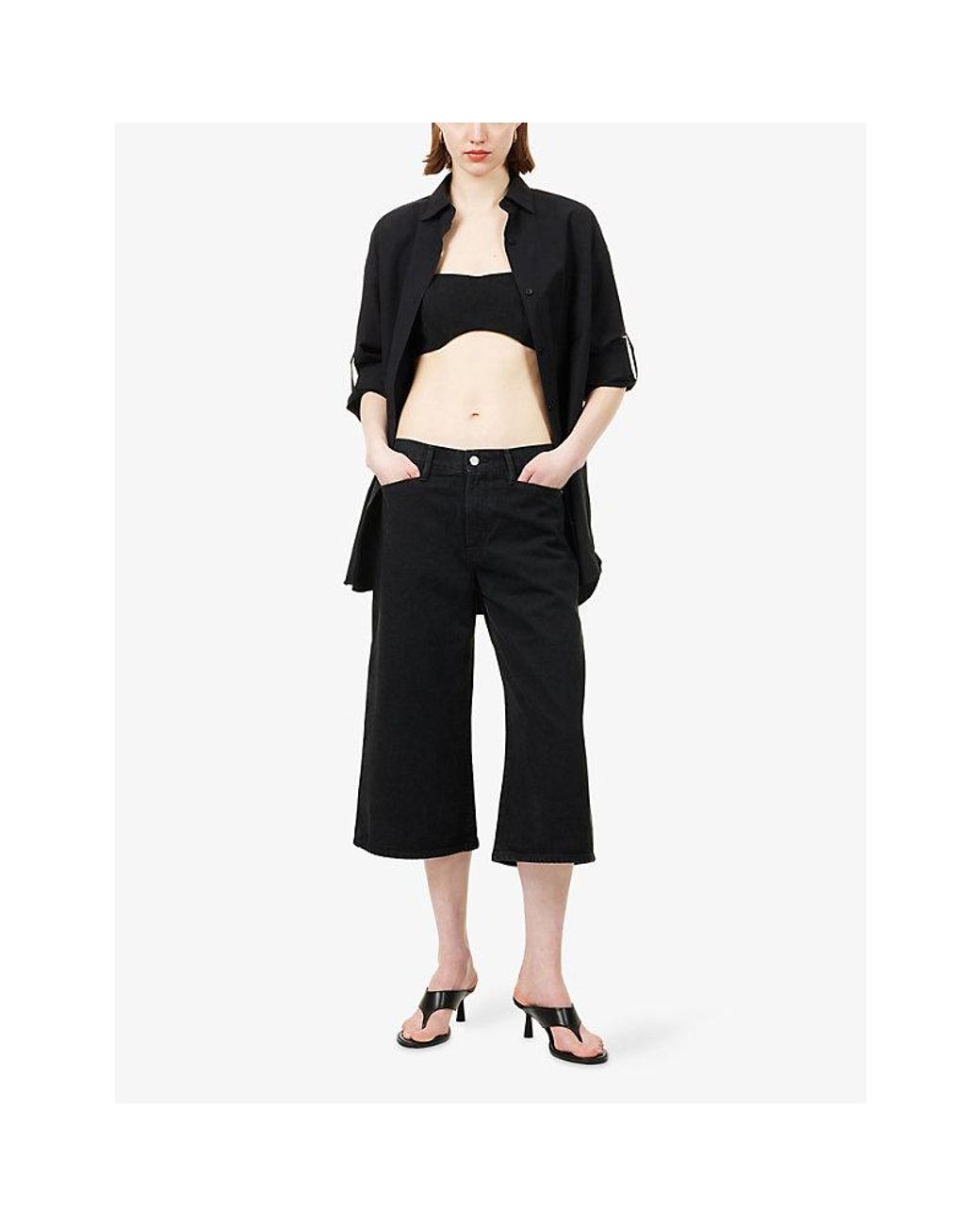 Agolde Black X Maria Mcmanus Skater Denim Shorts