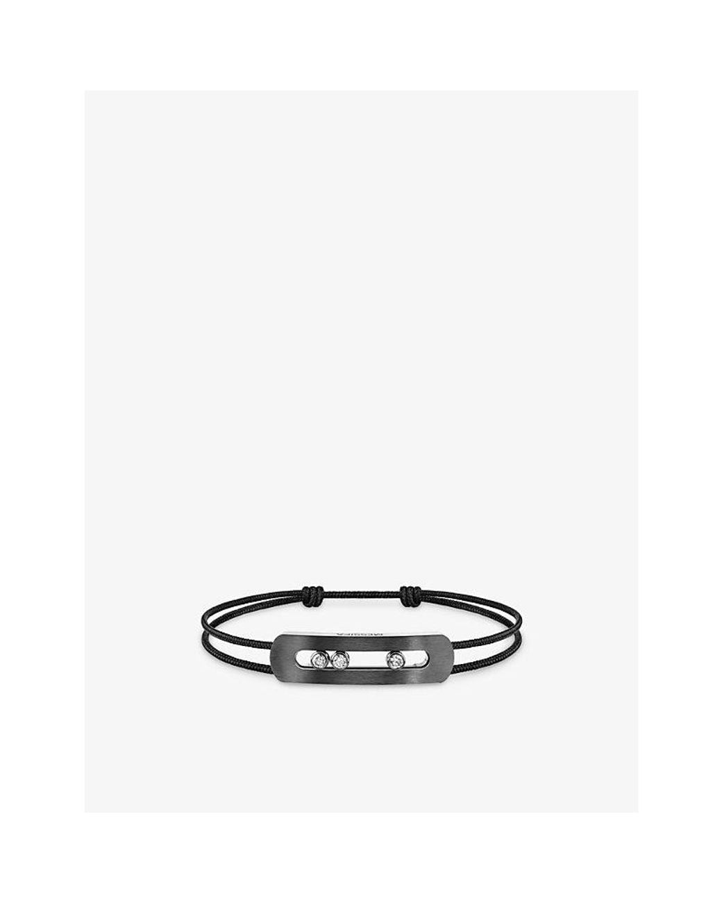 Messika White Move Large Titanium And 0.44Ct Diamond Cord Bracelet