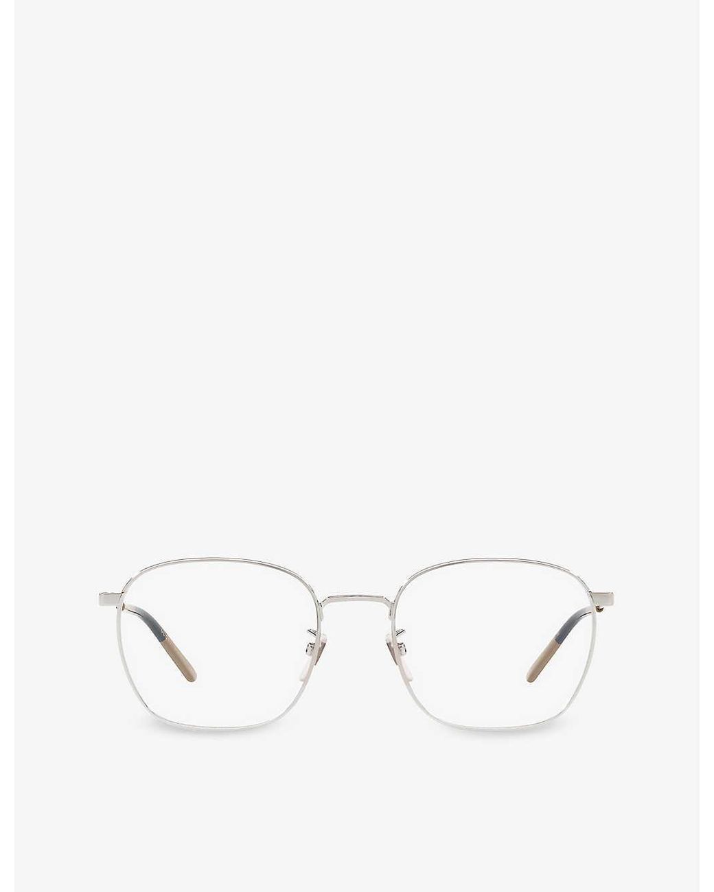 Gucci gg0681o Rectangle-frame Metal Optical Glasses in White | Lyst