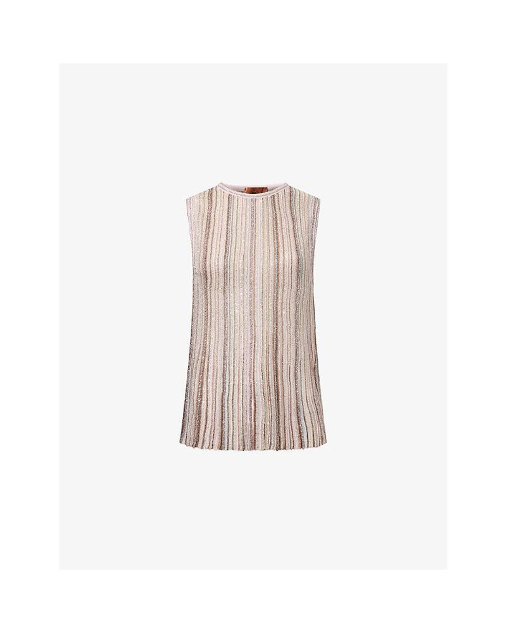 Missoni Natural Sequin Raschel-Lace Tank Top