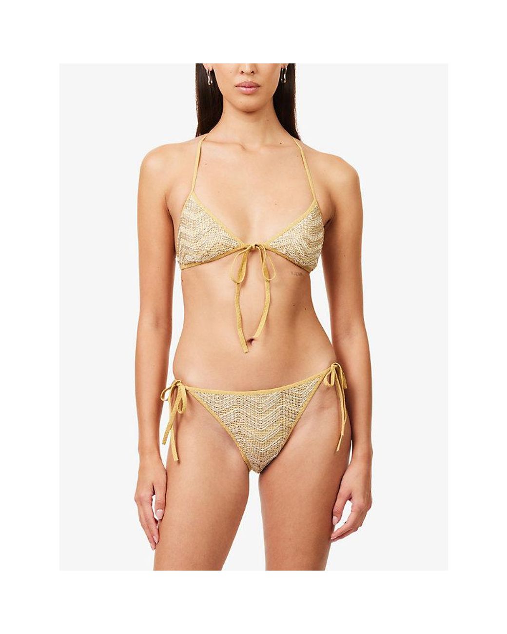 Missoni Metallic Lamé Triangle Bikini Set