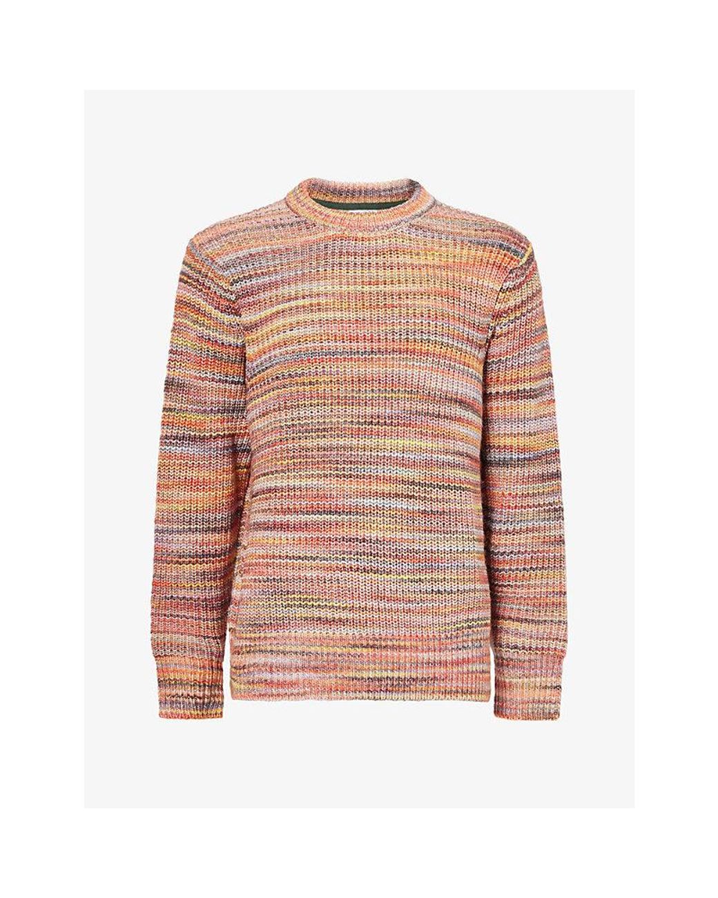 Les Deux Pink Space Ribbed Crewneck Cotton-Blend Jumper for men