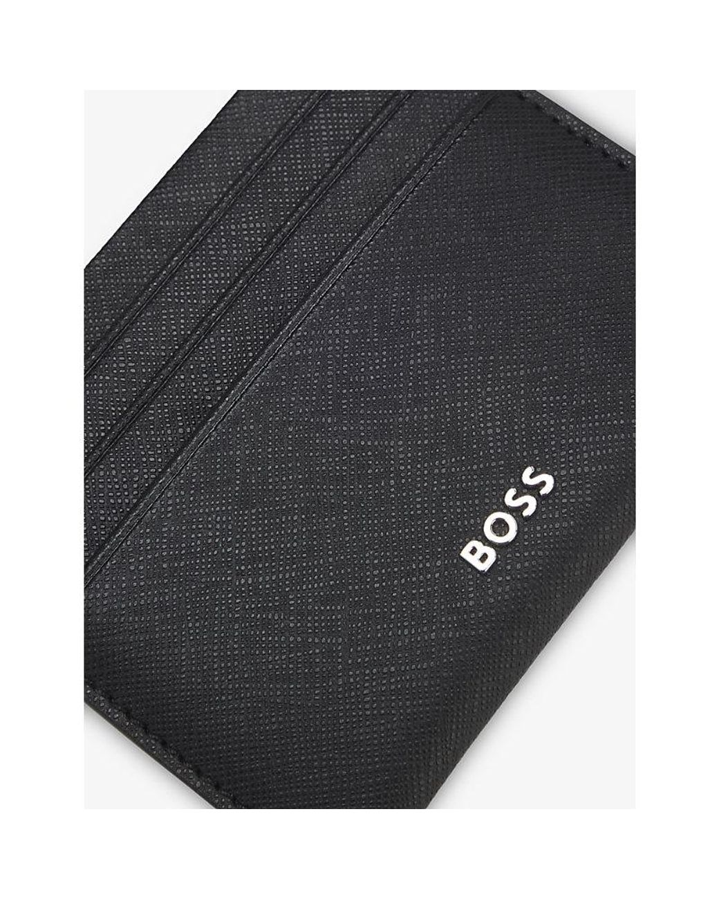 Boss Black Logo Leather Card Holder for men