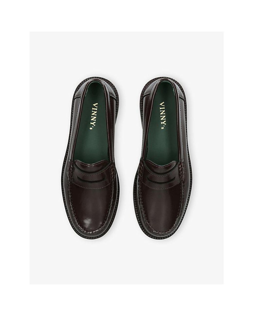 VINNY'S Black Yardee Moccasin Leather Loafers for men