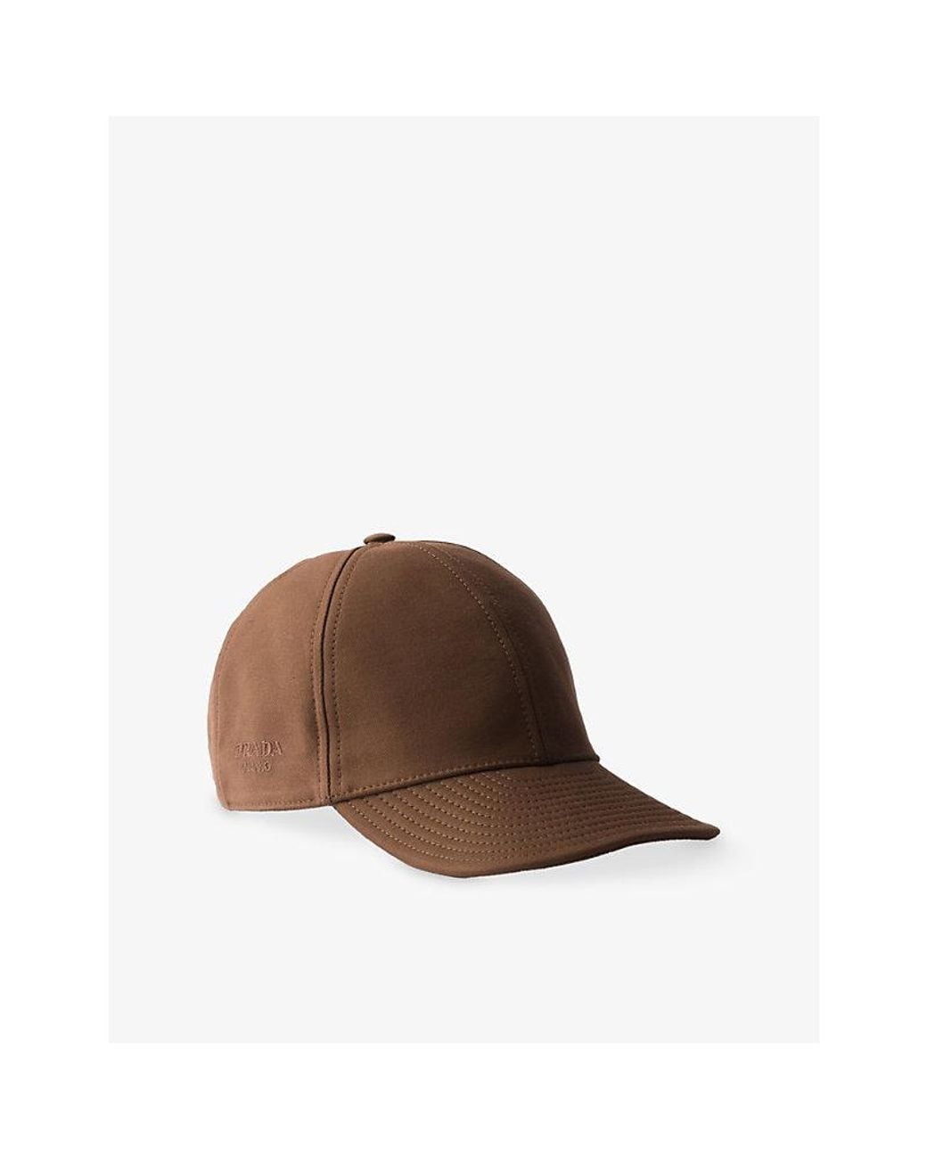 Prada Brown Branded Panelled Cotton-Twill Baseball Cap for men