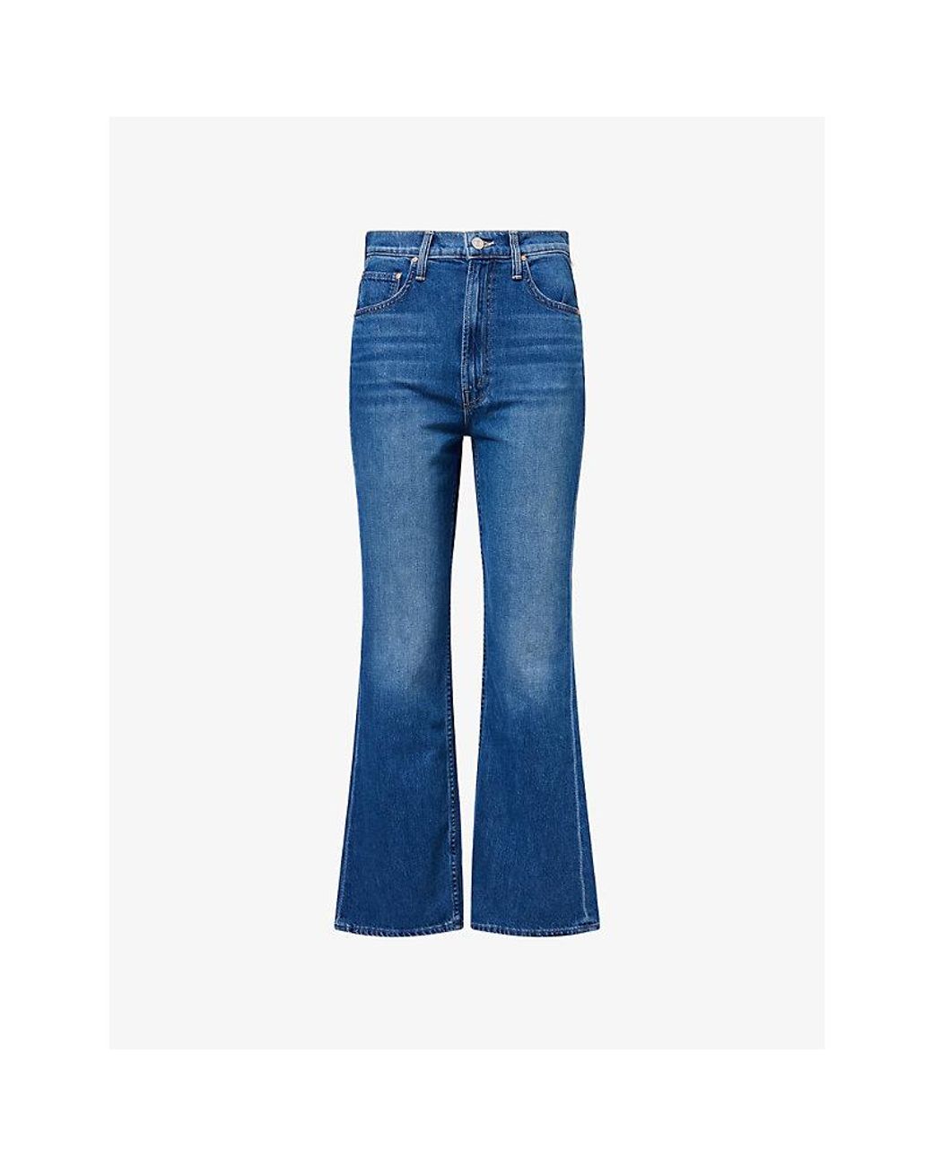 Mother Blue The Scooter Ankle Flared-Leg Denim Jeans
