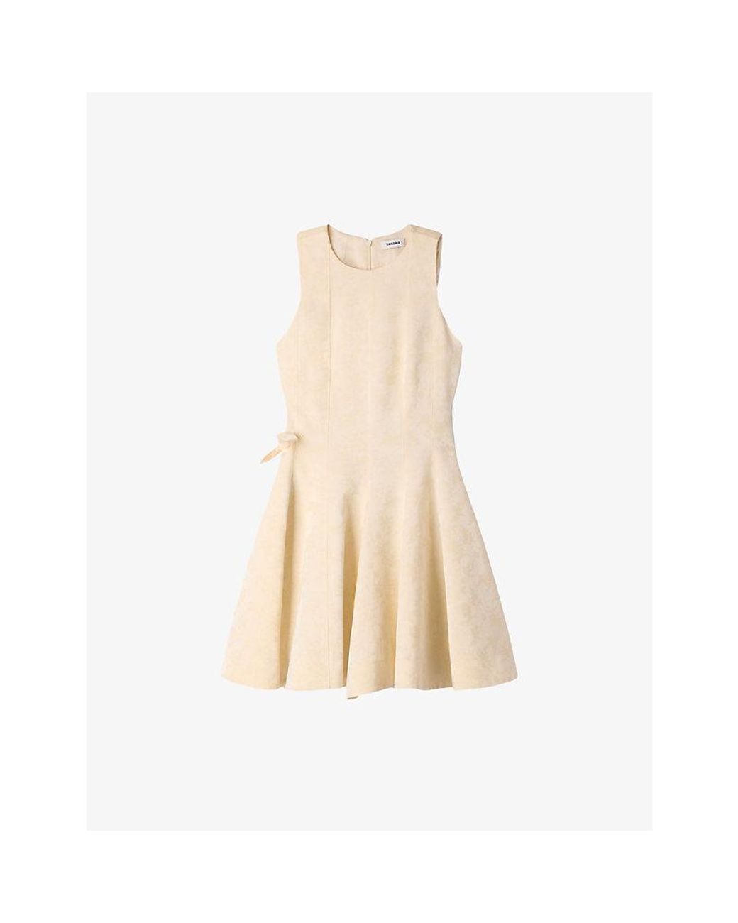 Sandro Natural Sleeveless Floral Woven Mini Dress