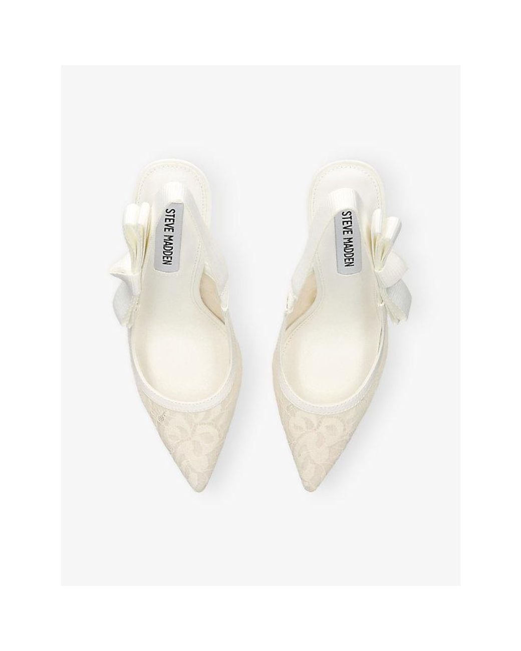 Steve Madden White Brylie-L Lace Slingbacks