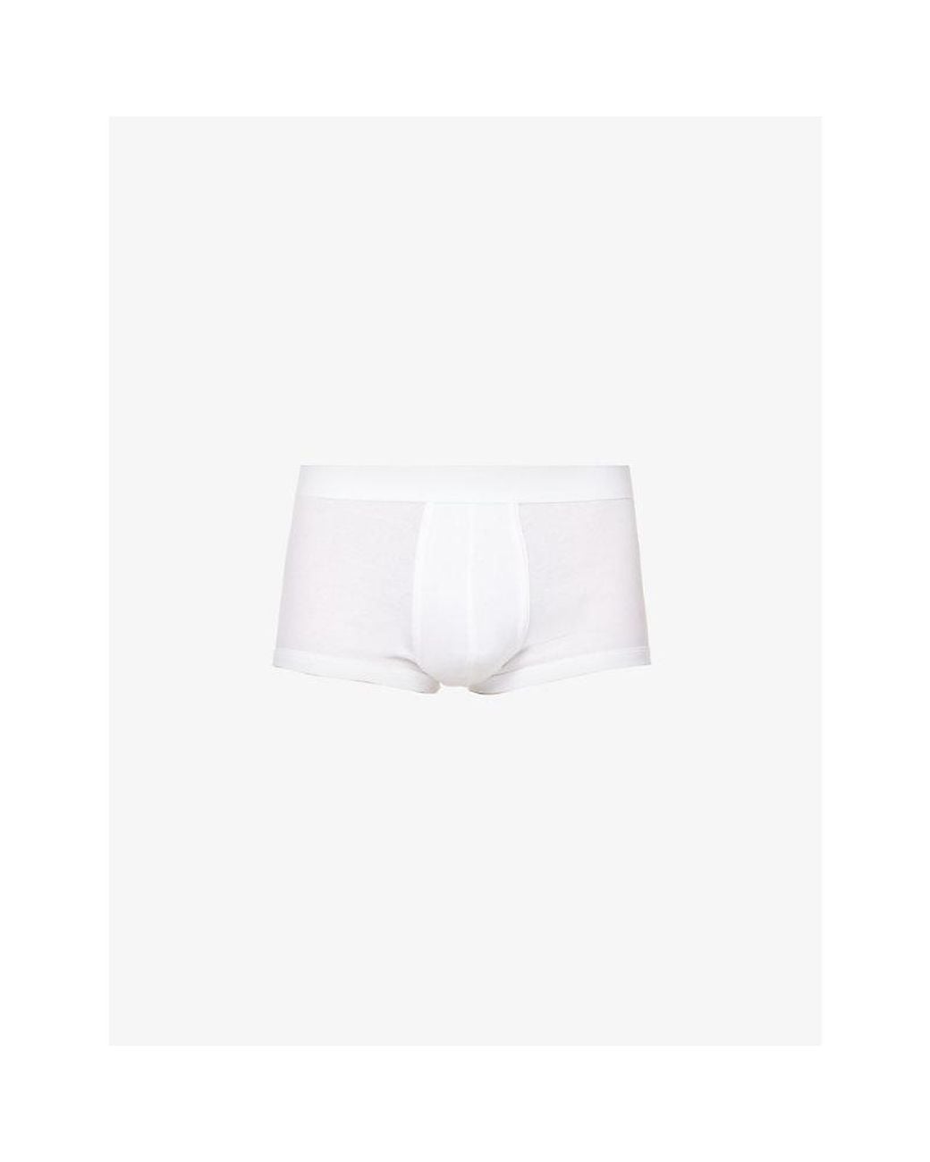 Zimmerli of Switzerland White Slim-Fit Cotton-Jersey Trunks for men