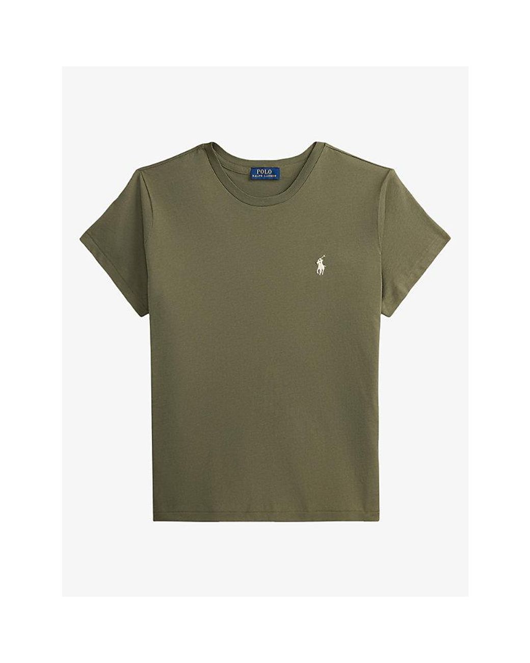 Polo Ralph Lauren Green Brand-Embroidered Short-Sleeved Cotton-Jersey T-Shirt