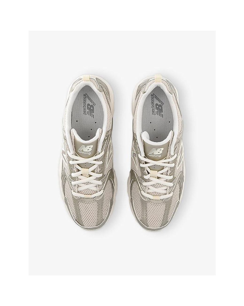 New Balance White Mr530 Leather And Mesh Trainers