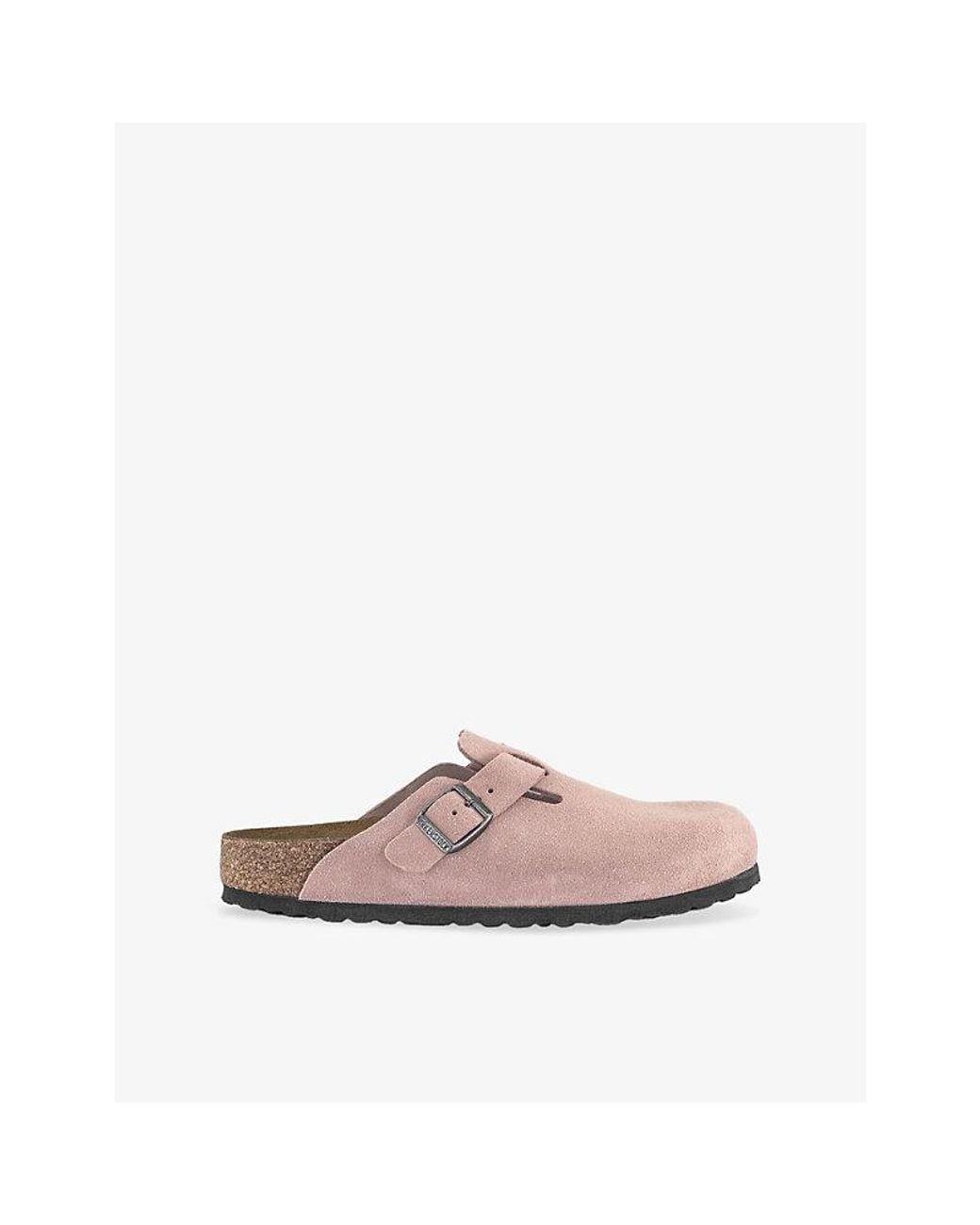 Birkenstock Pink Boston Suede Clogs