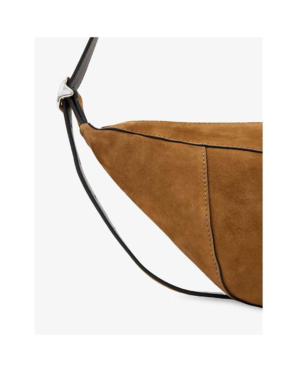 AllSaints White Esme Suede Crossbody Bag