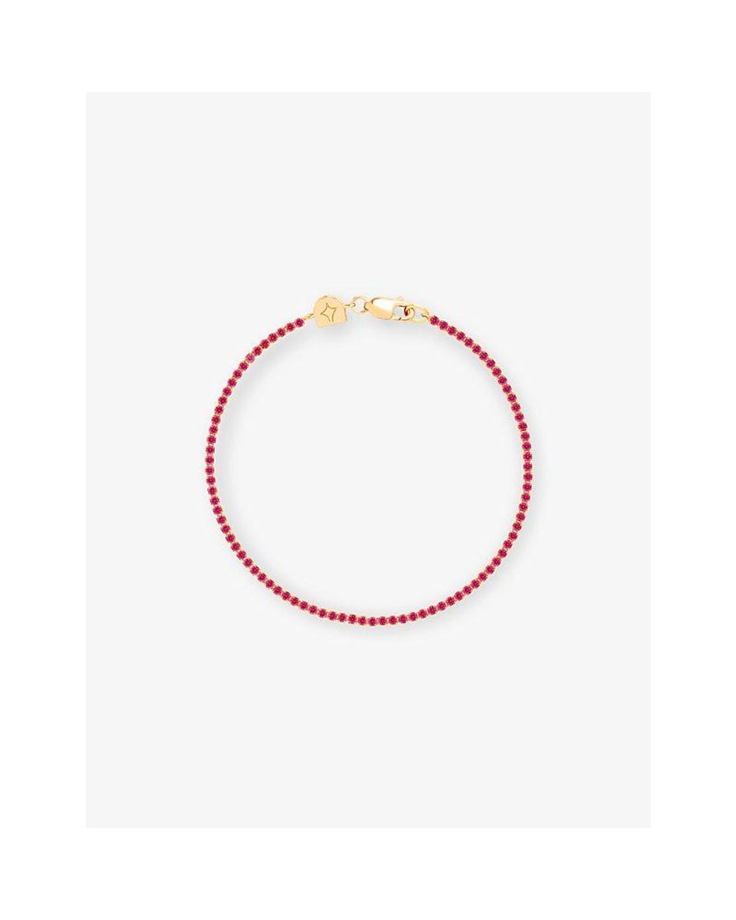 Astrid & Miyu White Tennis Chain 18Ct-Plated Brass Bracelet