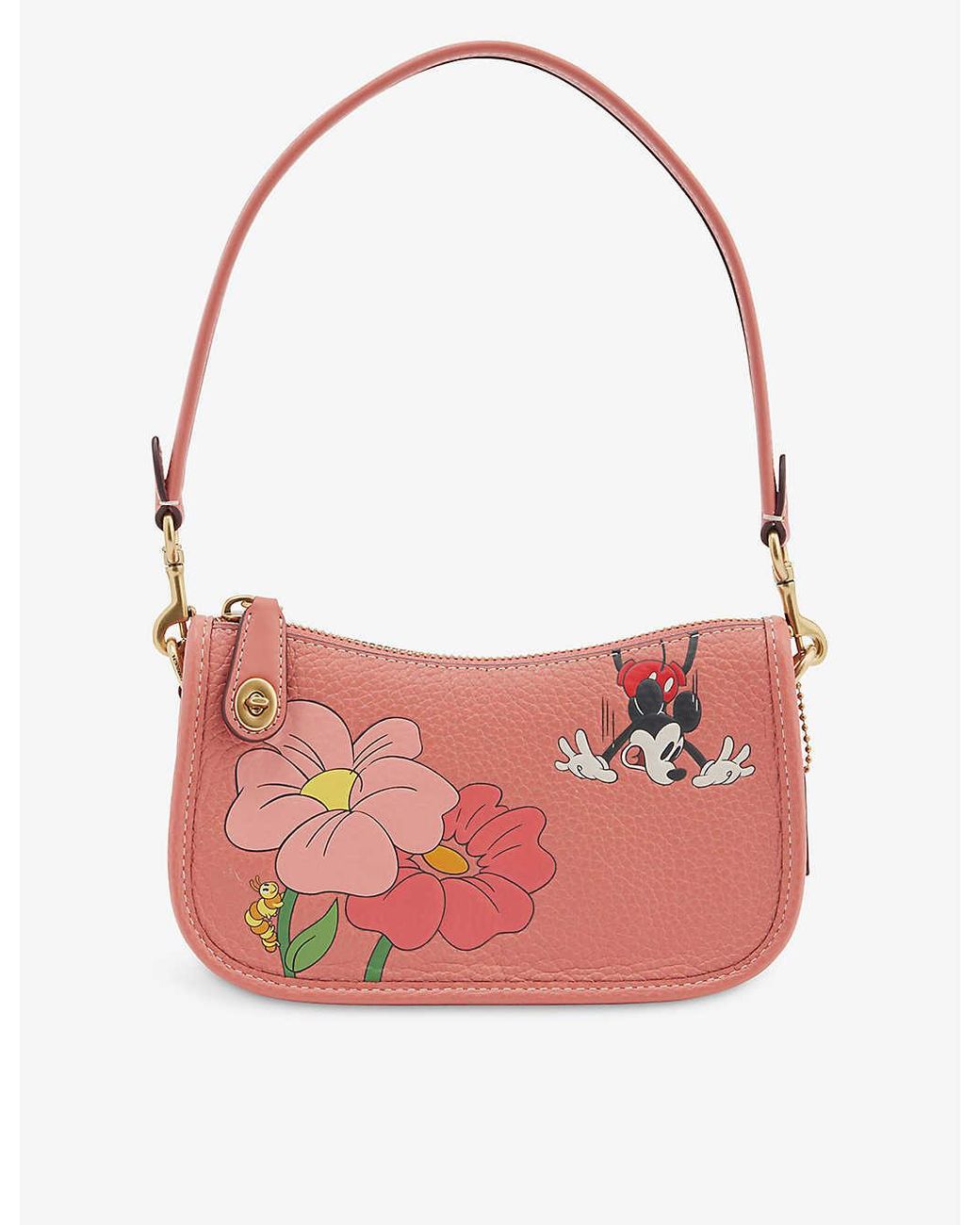 COACH X Disney Leather Tophandle Bag in Pink Lyst UK