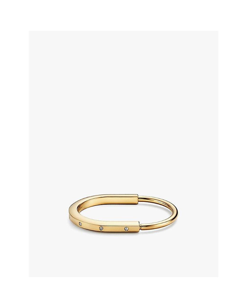 Tiffany & Co Natural Tiffany Lock 18Ct- And 0.31Ct Diamond Bangle Bracelet