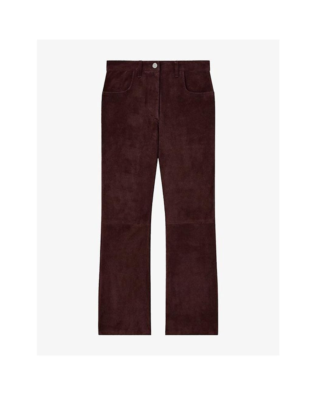 Joseph Purple Duke Cropped Suede Trousers