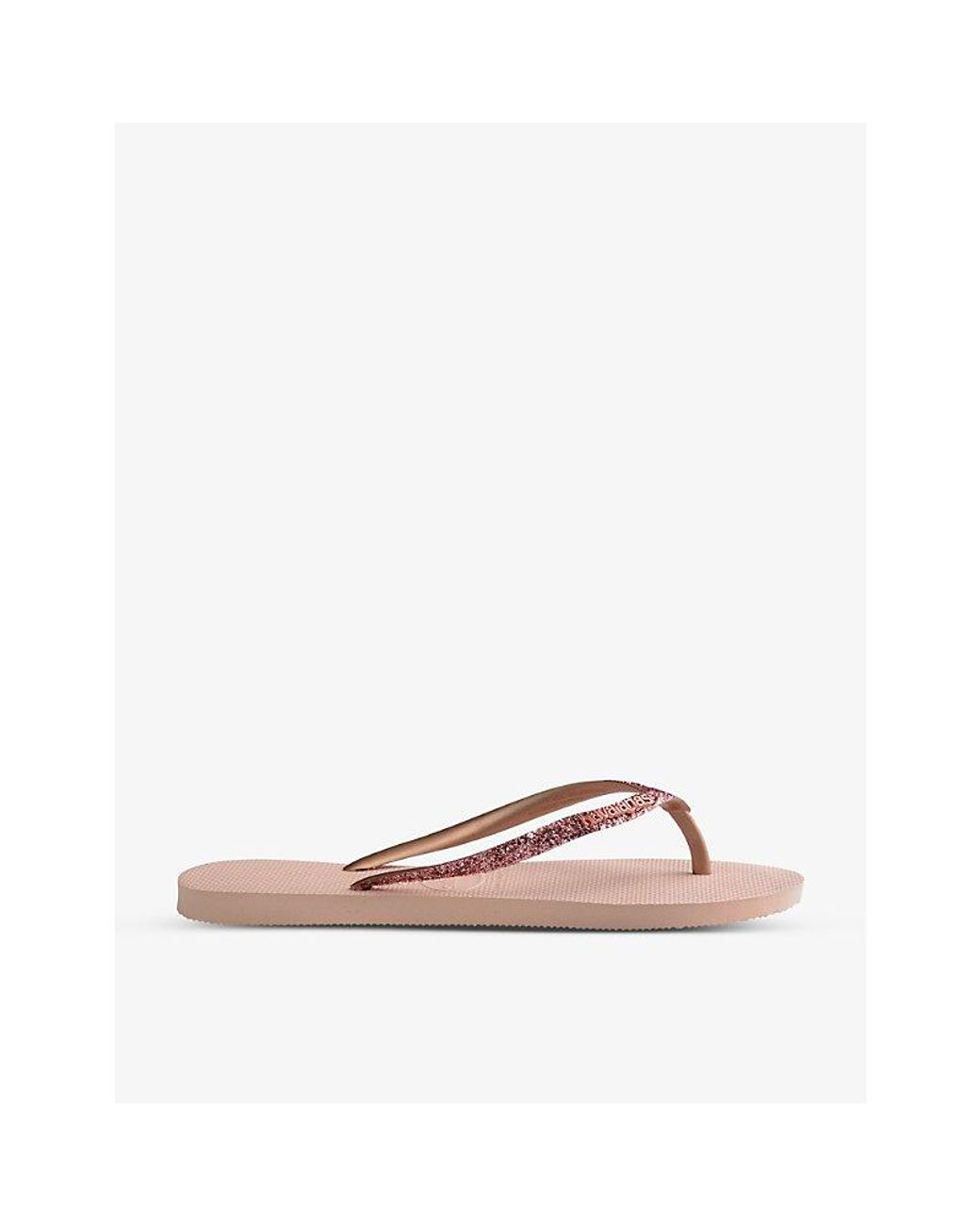 Havaianas Pink Slim Glitter Ii Embellished Rubber Flip Flops