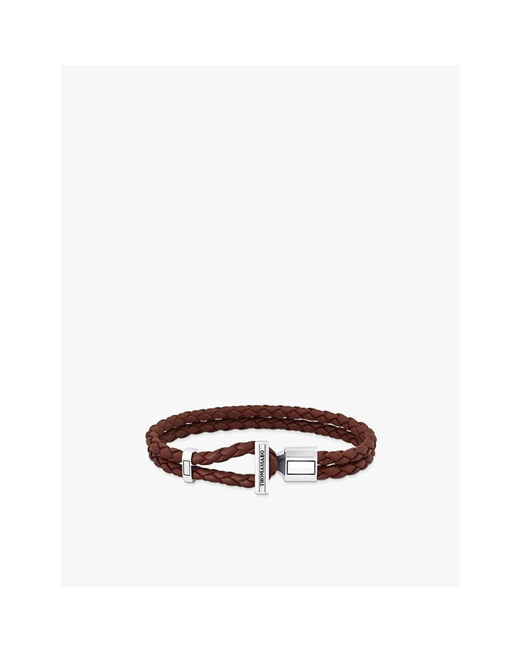 Thomas Sabo Multicolor Logo-Engraved Sterling- And Leather Braided Bracelet