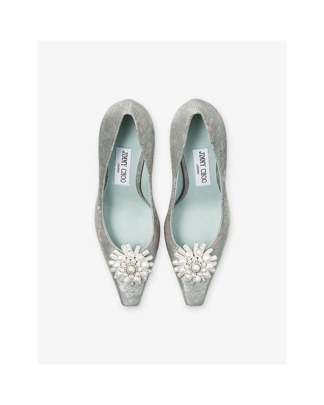 Jimmy Choo Gray Ines 85 Brocade Pumps