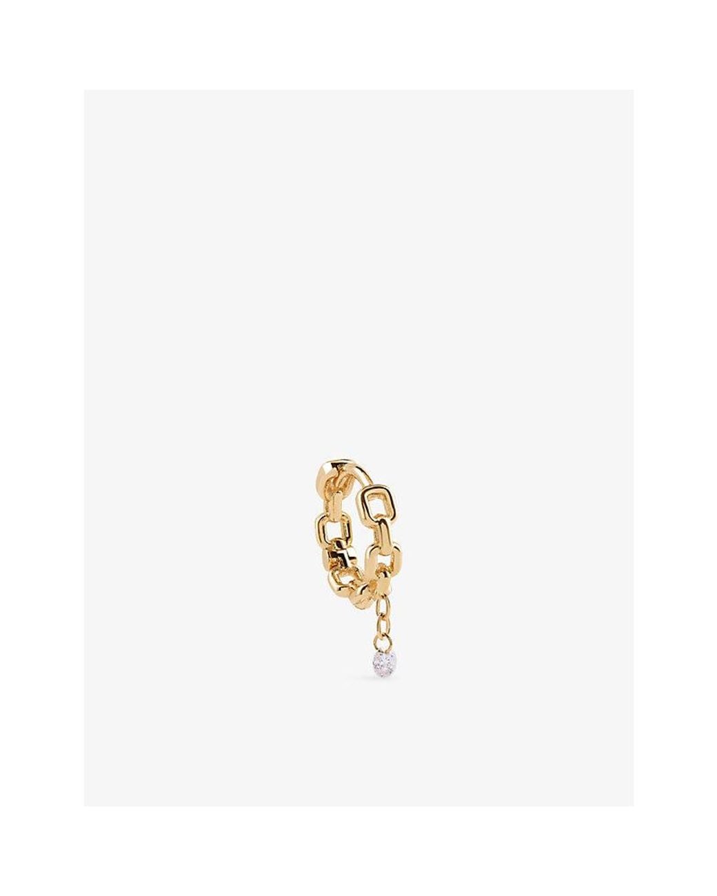 Kismet by Milka Metallic Highway Mini 0.06Ct Diamond Hoop Earring