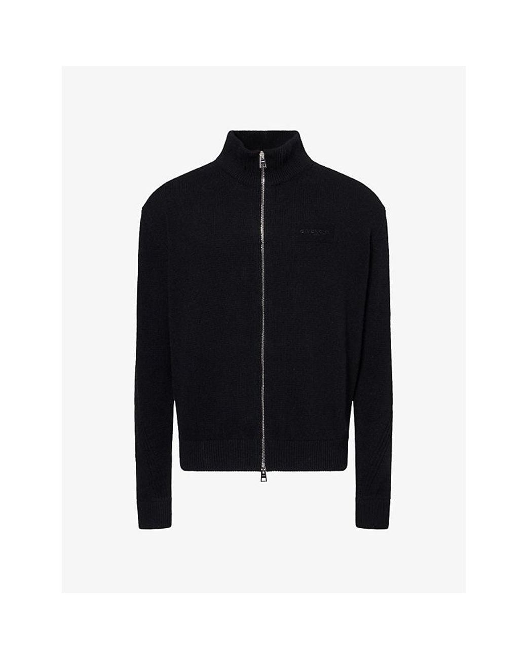 Givenchy Black Zip-Up Wool And Cashmere-Blend Cardigan for men