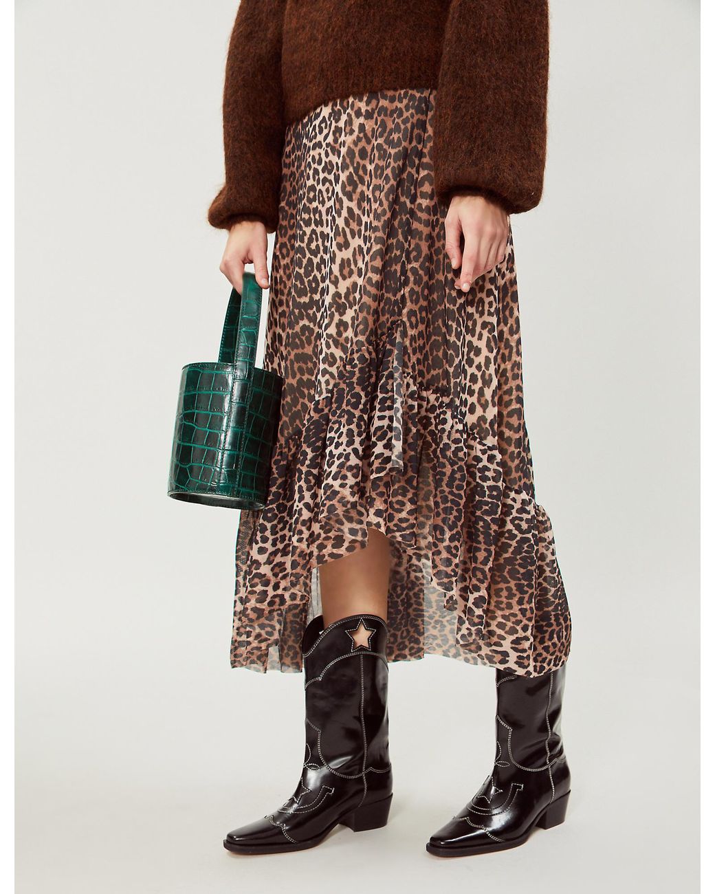 ganni tilden mesh leopard