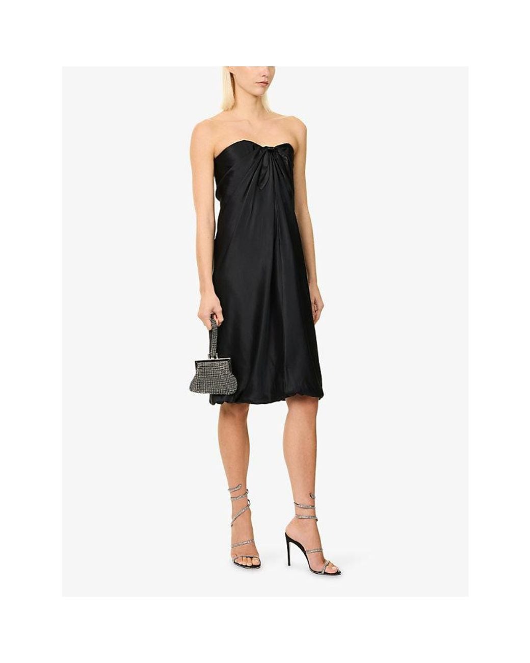 Reformation Black X Alexa Chung Radziwill Silk Midi Dress
