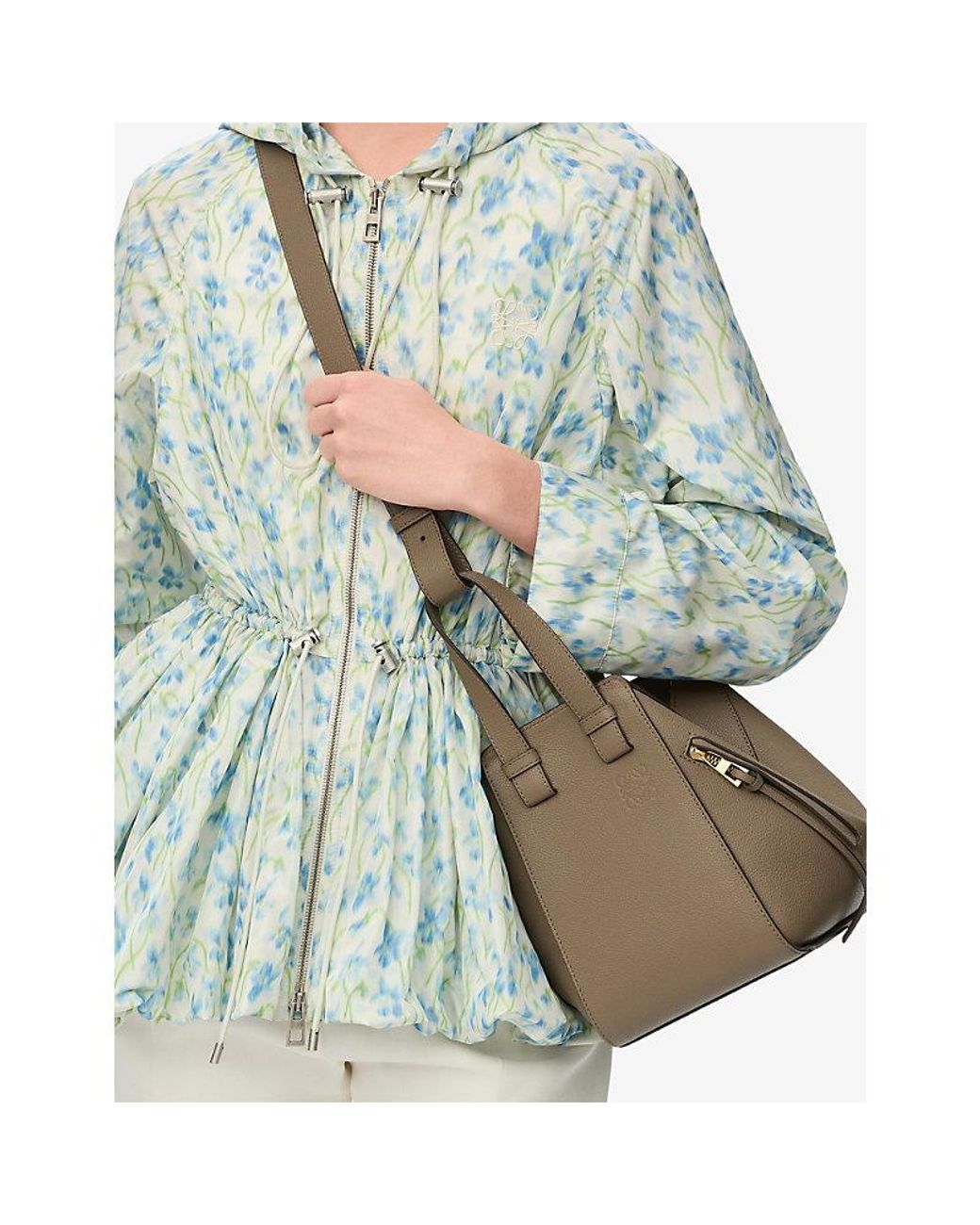 Loewe Gray Hammock Compact Leather Top-Handle Bag