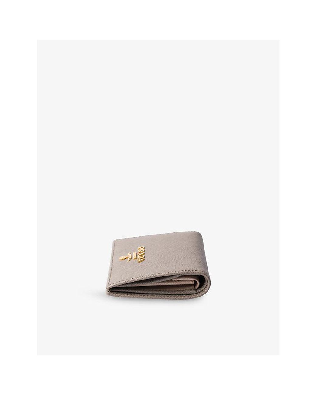 Prada Gray Small Saffiano Leather Wallet