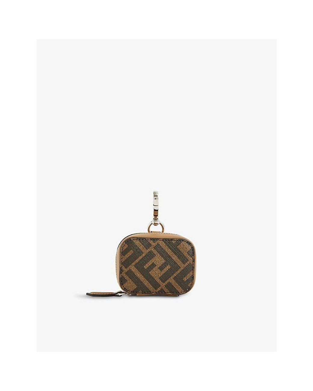 Fendi Ff Monogram Woven Airpods Case in Brown for Men | Lyst
