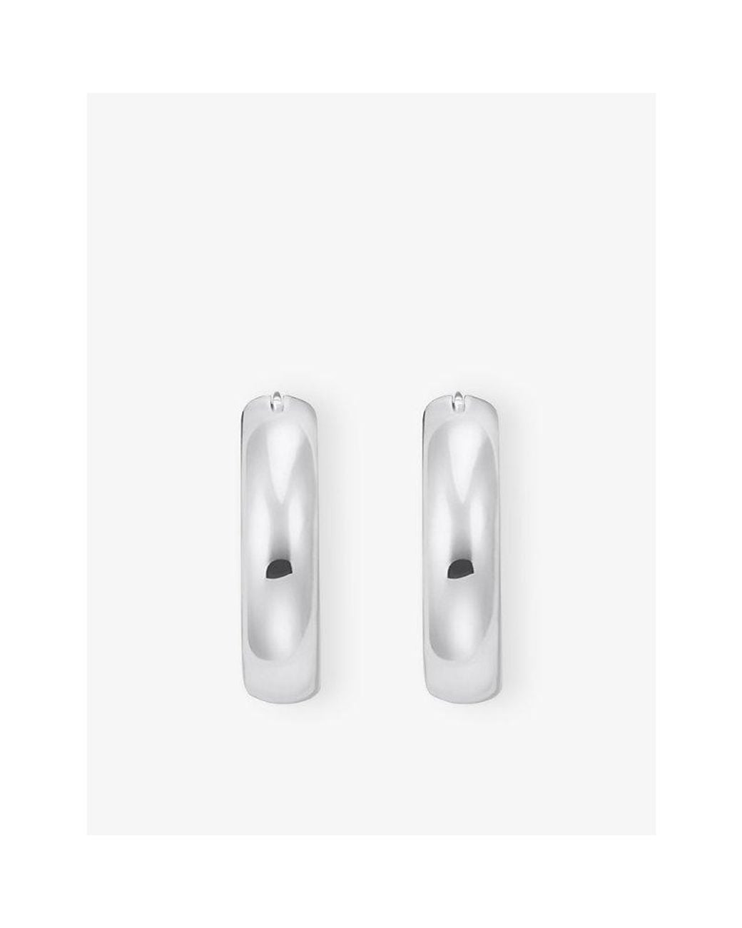 Thomas Sabo White Chunky Medium-Sized 925 Sterling Hoop Earrings