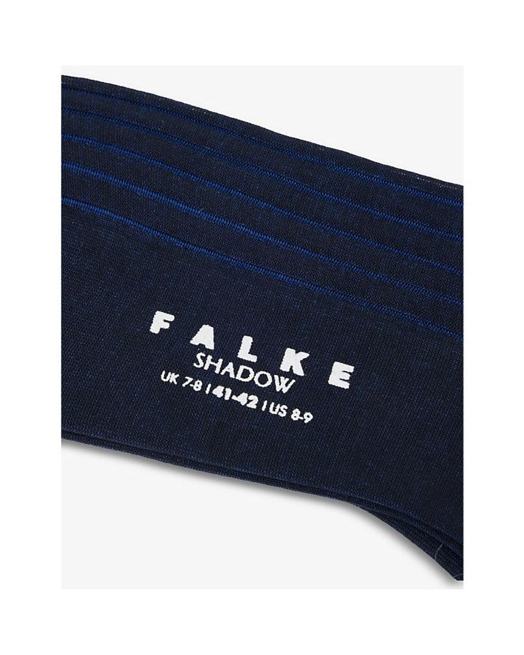 Falke Blue Shadow Striped Cotton-Blend Socks for men