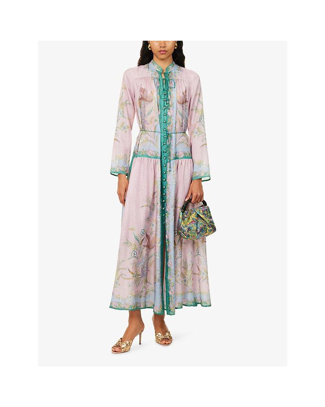 Zimmermann White Indra Printed Silk Maxi Dress