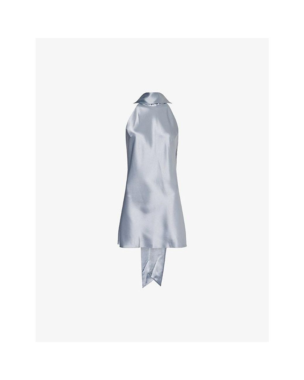 Galvan London Sienna Halterneck Scarf Satin Mini Dress in Blue | Lyst UK Galvan London Sienna Halterneck Scarf Satin Mini Dress in Blue | Lyst UK