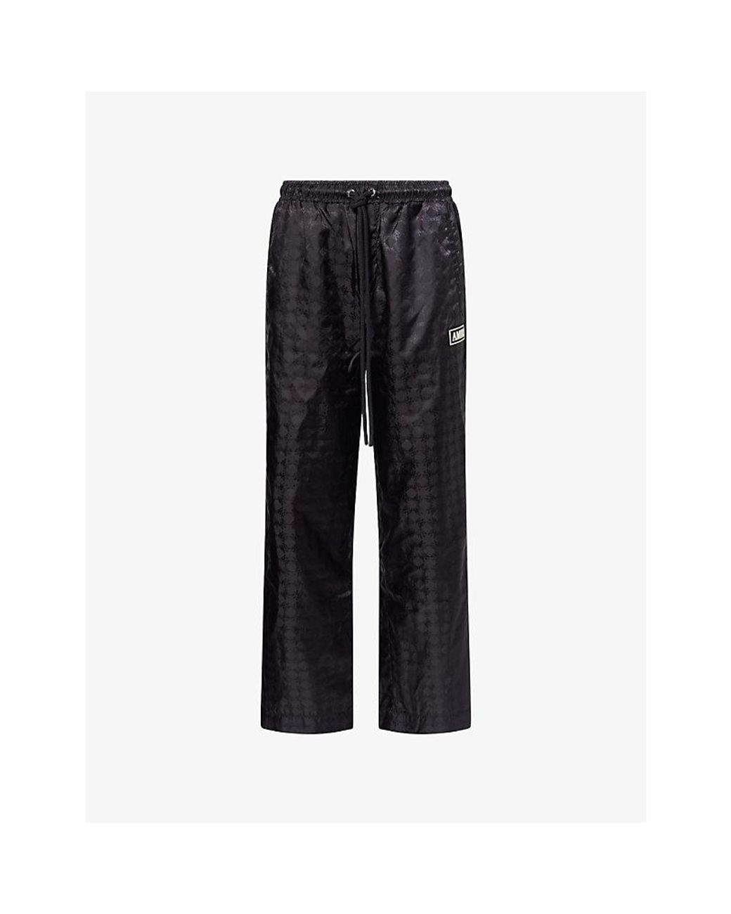 Amiri Black Ma Quad Logo-Print Woven Trousers for men