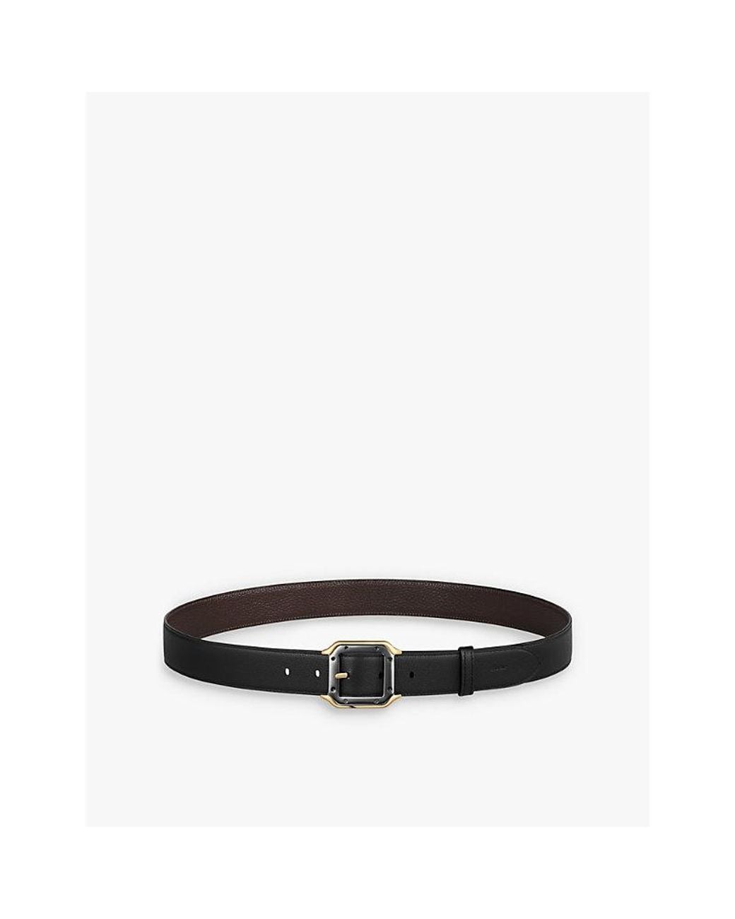 Cartier Black Santos De Reversible Leather Belt for men