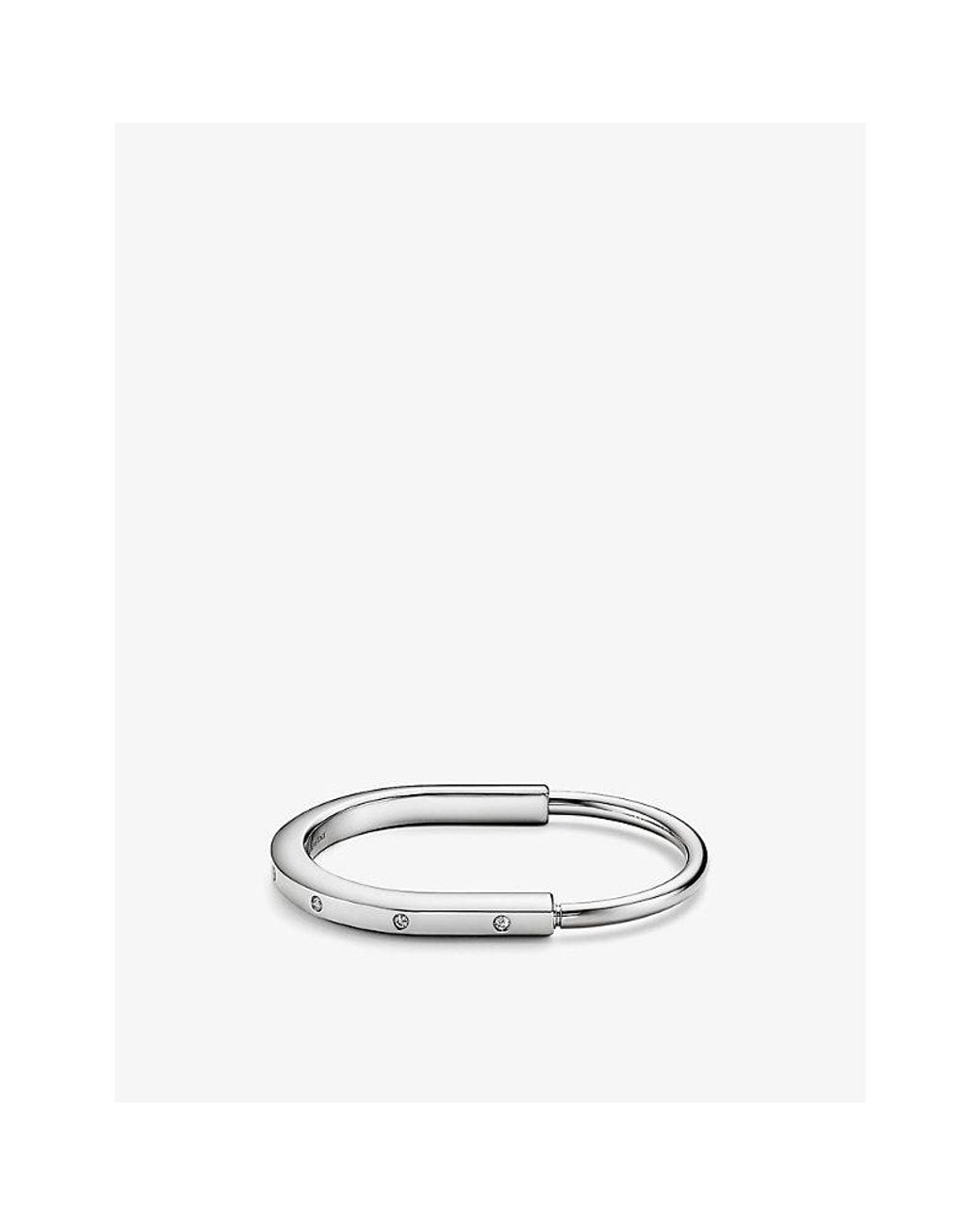 Tiffany & Co White Lock 18Ct- And 0.31Ct Diamond Bangle Bracelet