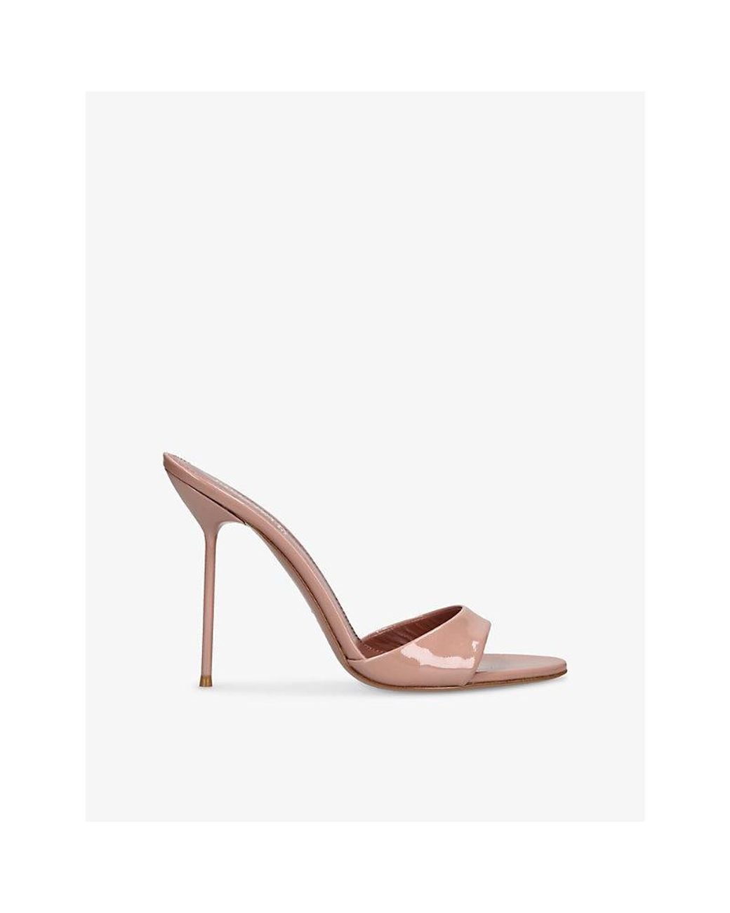 Paris Texas Pink Lidia Patent-Leather Heeled Mules